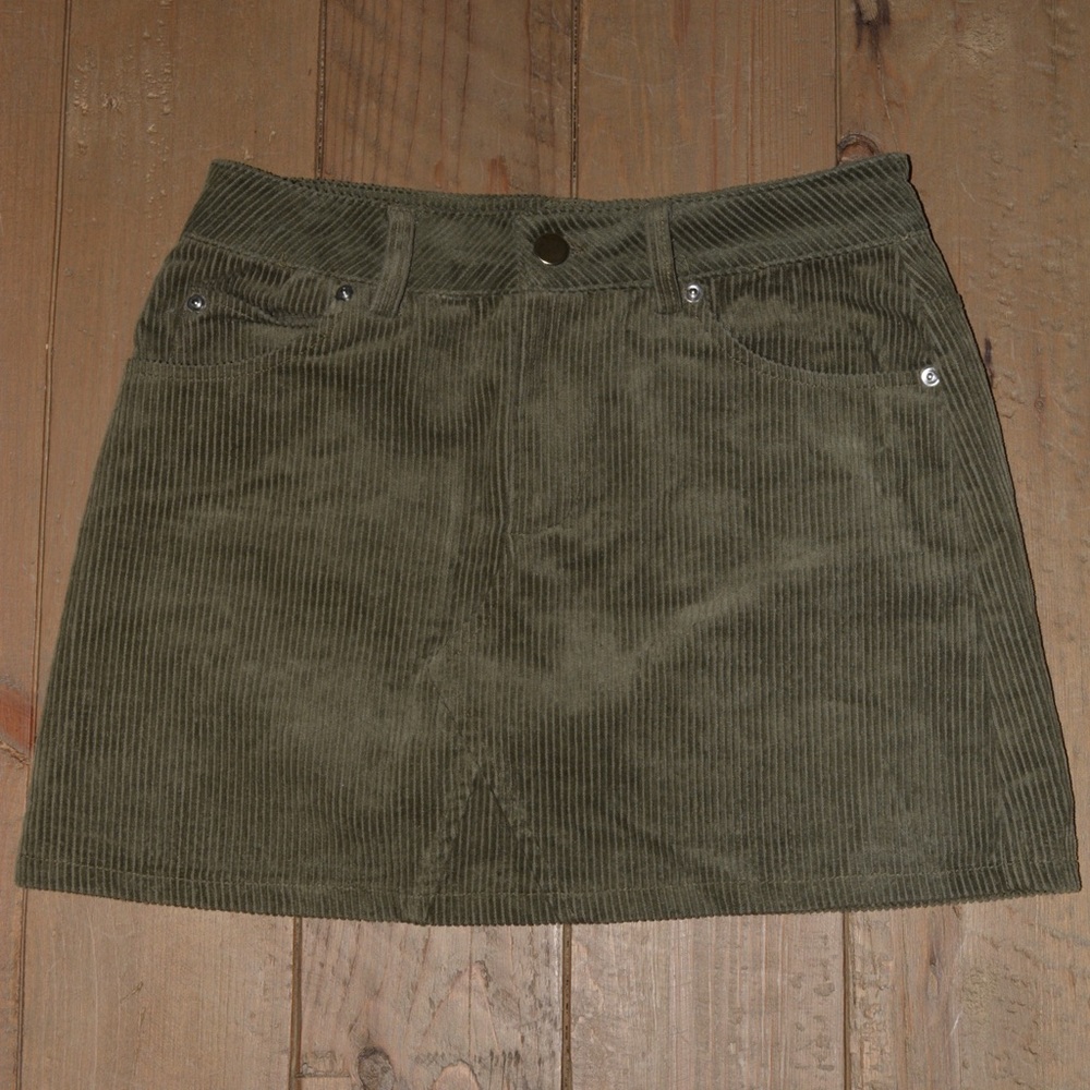 Light Forest Green Corduroy Skirt